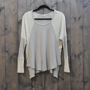 Express Thermal Waffle Knit Dolman hi lo Top